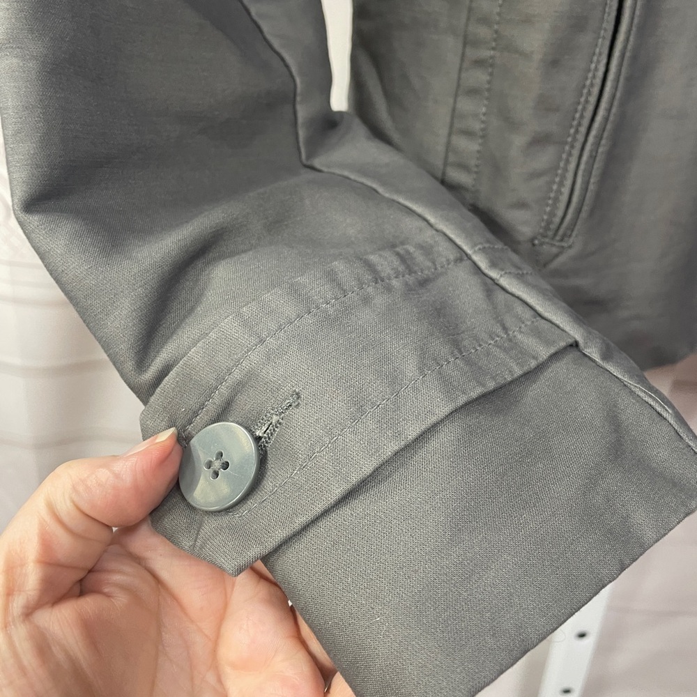 Old Navy Charcoal Double-Breasted Cotton Short Large Jacket Coat Women's - Picture 4 of 8